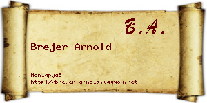 Brejer Arnold névjegykártya